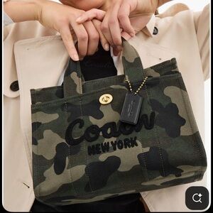 Coach Green and Black Camouflage Tote